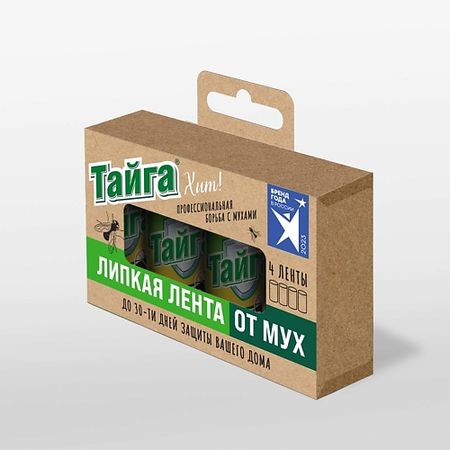 Клей ТАЙГА Липкая лента от мух в коробочке