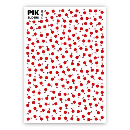 Слайдеры PIK Слайдеры для ногтей P-138 Бокалы вина Фольга