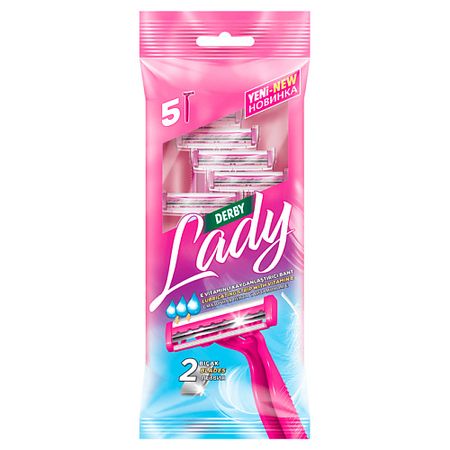 Станок для бритья DERBY Станки бритвенные одноразовые женские с двойным лезвием Lady twin blade