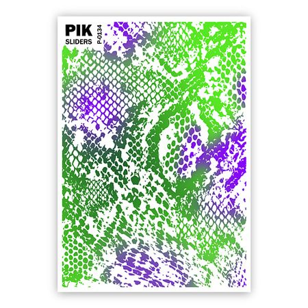 Слайдеры PIK Слайдеры для ногтей P-134 Змеиный принт Фольга
