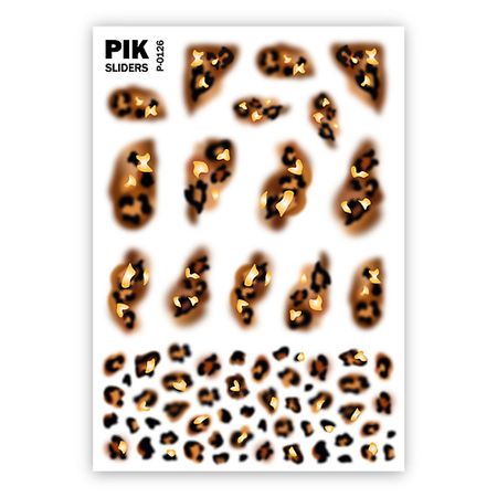 Слайдеры PIK Слайдеры для ногтей P-126 Леопардовый принт Фольга