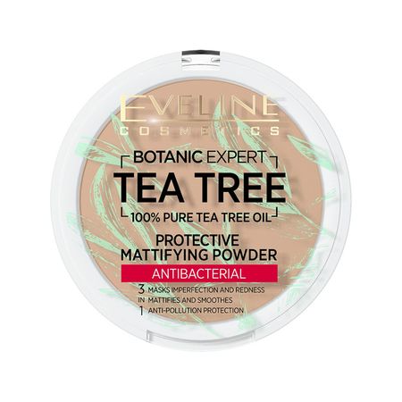 Пудра компактная для лица EVELINE BOTANIC EXPERT 3 в 1 антибактериальная матирующая тон 004 beige light