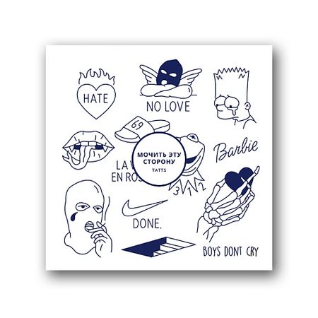 Тату TATTS Временная тату Без пленки 10*10см