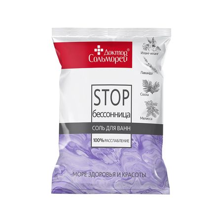 Соль для ванн ДОКТОР СОЛЬМОРЕЙ Стоп-бессонница 500 г сбрось стресс м фомин