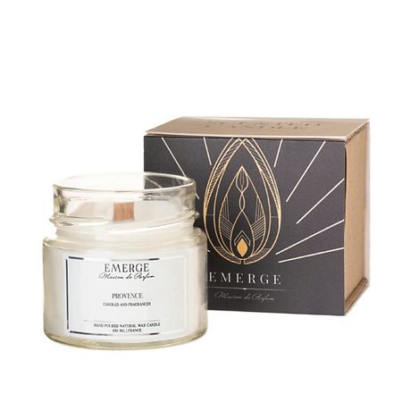 Свеча ароматическая EMERGE Свеча ароматическая Прованс (Лаванда) с деревянным фитилем
