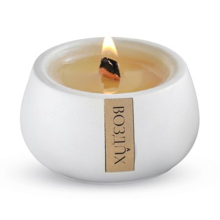 Свеча ароматическая СОЗЕРЦАЙ ВОЗДUХ Свечи ароматические для дома с деревянным фитилем Кожа и Сандал