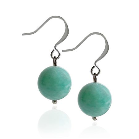 Серьги LAPUSH Серьги мятные с натуральным камнем амазонит