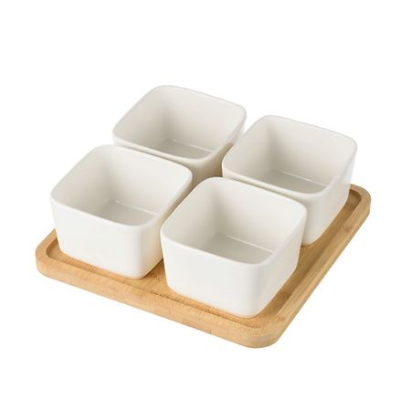 Доска сервировочная SHINY KITCHEN Менажница керамическая, набор соусников для подачи и сервировки