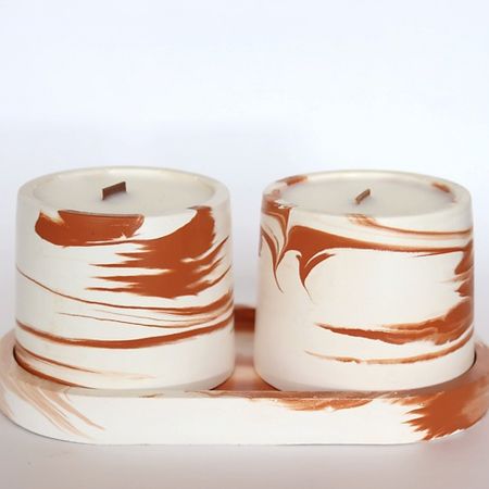 Набор ароматических свечей 24.GRAMS Набор ароматических свечей на подставке с ароматом Тёплый хлеб