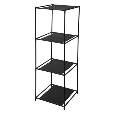 этажерка 4 полки 340х340х980мм металл/ткань черная