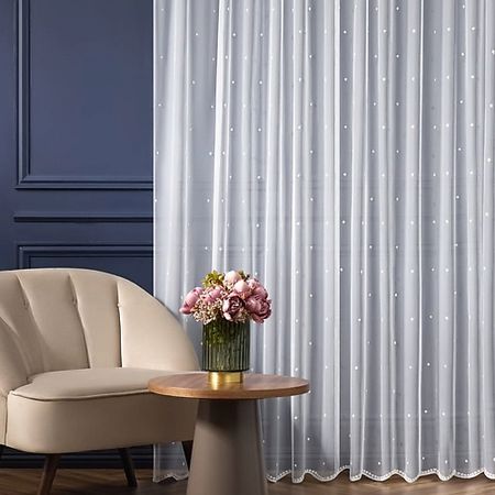 Штора ARYA HOME COLLECTION Тюль  Moza  V1-BEYAZK Белый