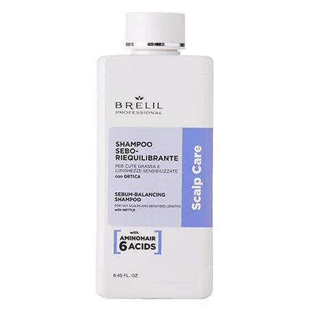 Шампунь для волос BRELIL PROFESSIONAL Шампунь для жирной кожи головы и ослабленных волос себонормализующий