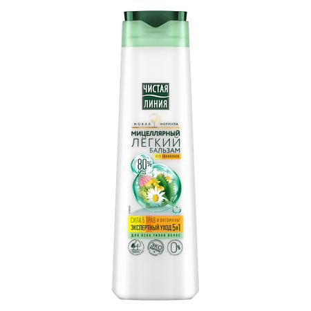 Бальзам для волос ЧИСТАЯ ЛИНИЯ Бальзам-ополаскиватель Сила 5 Трав