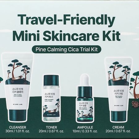 Набор для путешествий ROUND LAB Дорожный набор с экстрактами сосны и центеллы  Pine Calming Cica Trial Kit