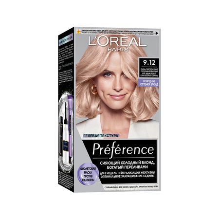 Краска для волос LOREAL PREFERENCE COOL BLONDS тон 9.12 Сибирь 40 мл