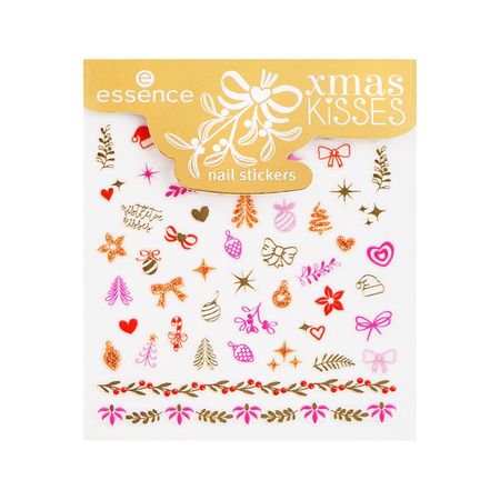 Стикеры для ногтей ESSENCE XMAS KISSES самоклеящиеся тон 01 Mistletoe magic, stick around!