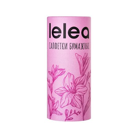 Салфетки бумажные LELEA Pink в тубе 50 шт