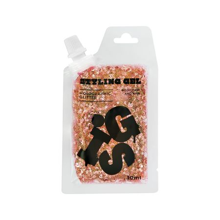 Глиттер-гель GIS для волос, лица и тела PINK 30 мл