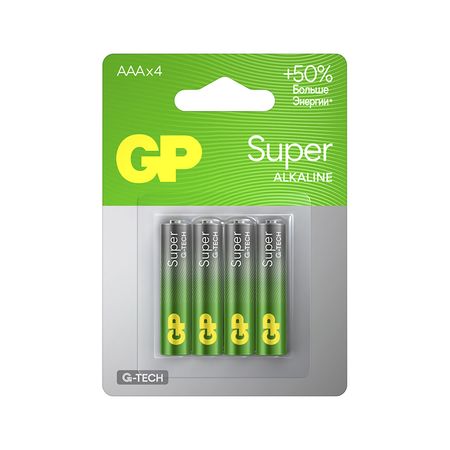 Батарейка GP SUPER ALKALINE Алкалиновые 24А ААA 4 шт