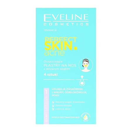 Полоски для носа EVELINE PERFECT SKIN ACNE глубоко очищающие 4 шт стразы полоски пестрые 7 35 стразы полоски яркие 7 35